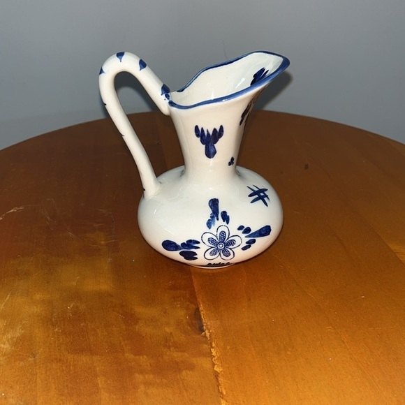 Vintage Delft Blue Hand Painted Holland Small Pitcher Ceramic - Picture 3 of 6